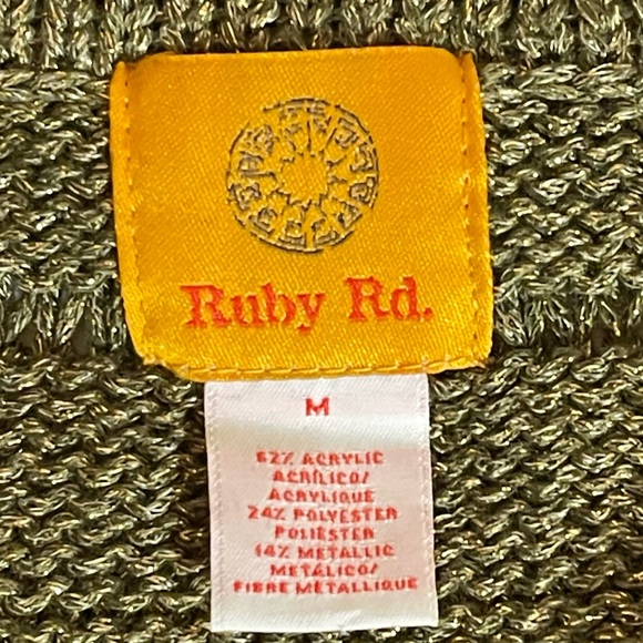 Gold Metallic Jewel Faceted Stone Neckline Sweater - Picture 9 of 14